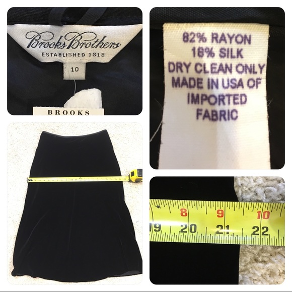 NWT! Velvet! Brooks Brothers black velvet skirt - Picture 4 of 5
